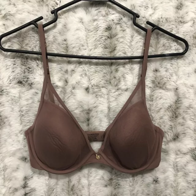 THIRDLOVE CLASSIC CONTOUR Plunge Bra Comfort Mauve Intimates