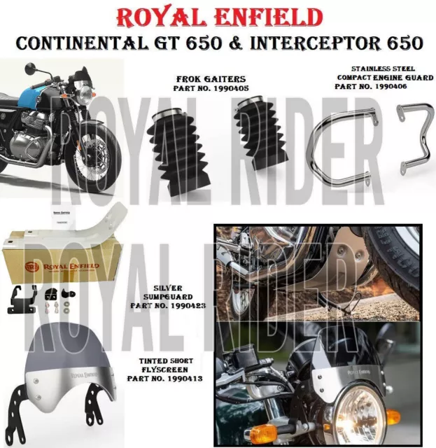 Royal Enfield Gt 650 & Int 650 " Combo De 4 Piezas - Protector De Motor...