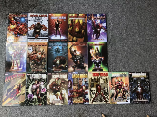 Iron Man Lot - 17 Marvel Comics Graphic Novels, Matt Fraction, Warren Ellis Rare