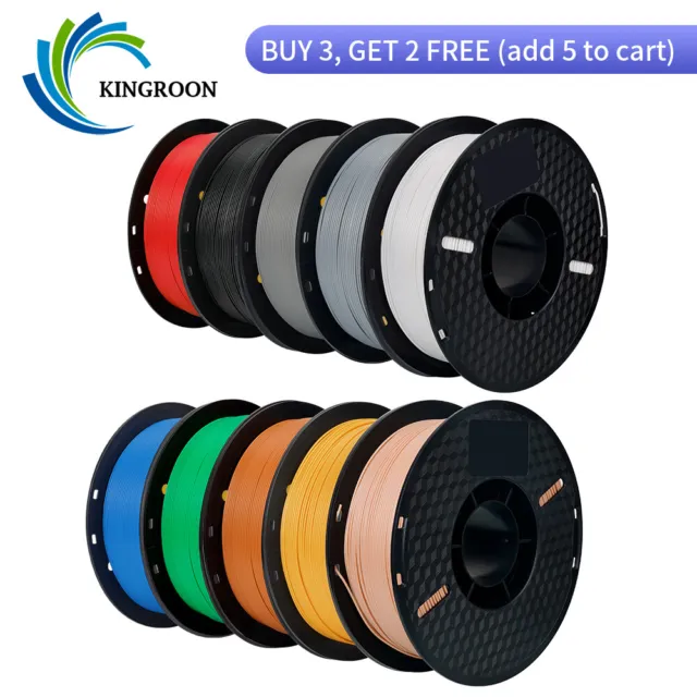 【BUY 3 GET 2 FREE】Kingroon 1KG PLA PETG 1.75 mm Filament 3D Printer FDM Bundles