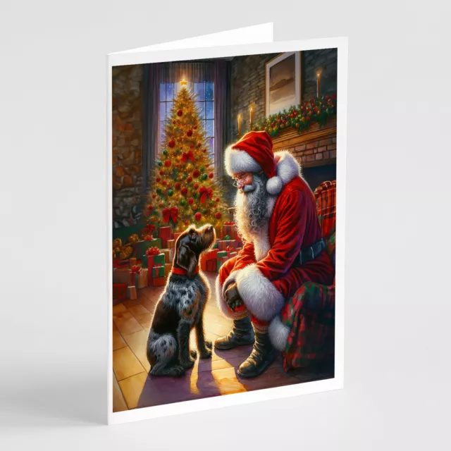 German Wirehaired Pointer Santa Claus Cards Envelope Pack of 8 DAC4116GCA7P
