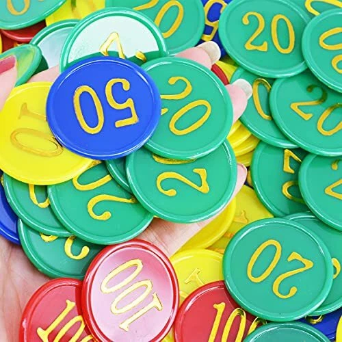 Plastic Poker Chips Poker Chip Set with Storage Box,Denomination Printed 4