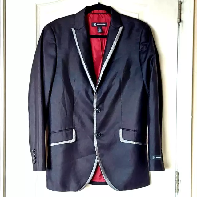INC International Concepts Men's Small Black Jacket/Blazer with Gray Trim