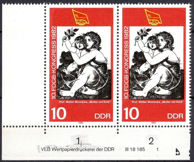 DDR 1982 Mi.Nr. 2699 ** postfrisch Eckrand mit DV Druckvermerk FN 1
