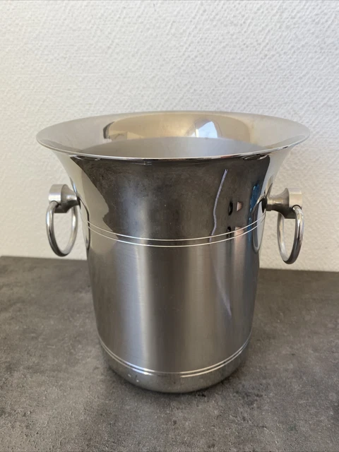 Seau a glace champagne ancien couzon inox france vintage