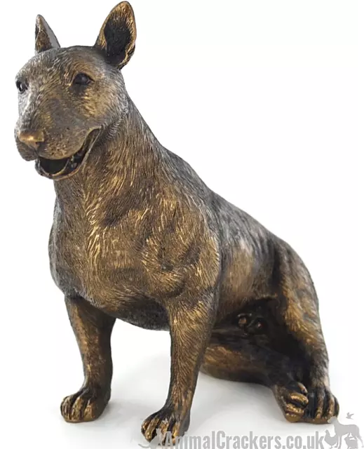 Sitting Bull Terrier ornament figurine decoration bronze effect Dog Lover Gift