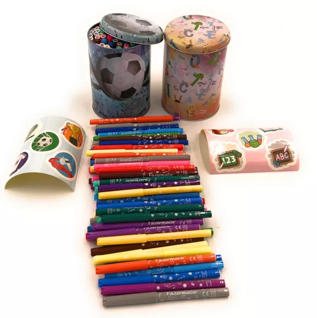 (0,14€/st) 75 Fasermaler Malstift Stift Kinderstift Filzstift Schreiber mit Box