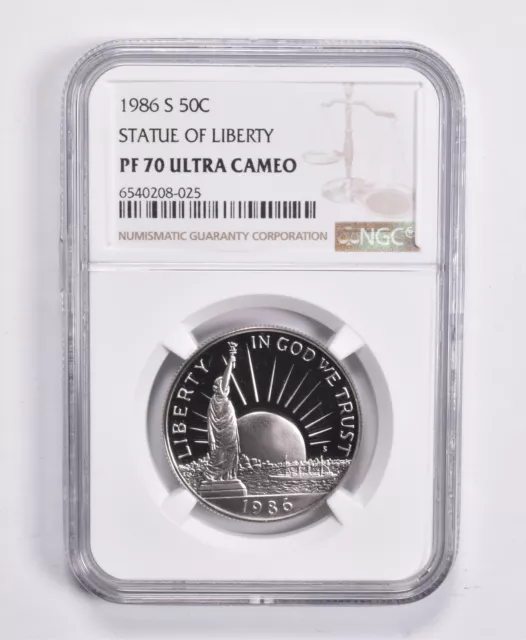 1986-S PF70 Statue of Liberty Commemorative Half Dollar NGC *0660