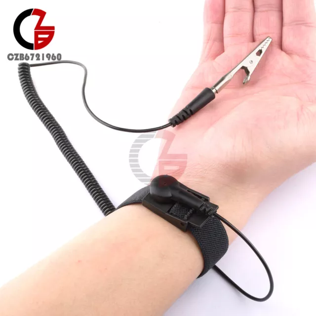 New Anti Static PU ESD Wrist Strap Grounding Electricity Discharge Band Bracelet