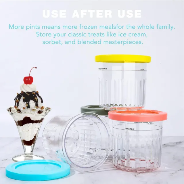 4Pcs 600ml Ice Cream Pints Cup For NC299AM C300s Series Reusable