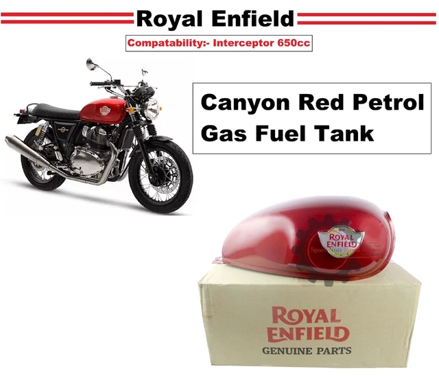 ROYAL ENFIELD &CANYON Red Petrol Gas Fuel Tank" For Interceptor 650cc
