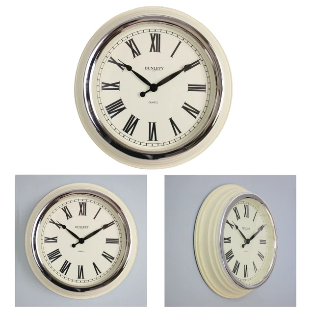 ROMAN NUMERALS WALL Clock Large Round Quartz Home Kitchen Wall Decor