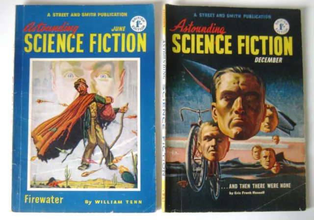 2 Astounding Science Fiction Pulp Magazines, Dec 1951/June 1952 (Street & Smith)