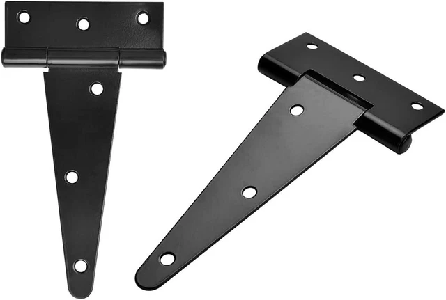 T-Strap Shed Hinge Gate Strap Heavy Duty Hinge Door Barn Gates Hinges Black Wrou