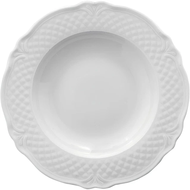 Set 6 Piatti Fondi Saturnia Tokio - Porcellana Bianca, Diametro 21 Cm, Moderni Ed Eleganti, Lavabili In Lavastoviglie - Foto 5