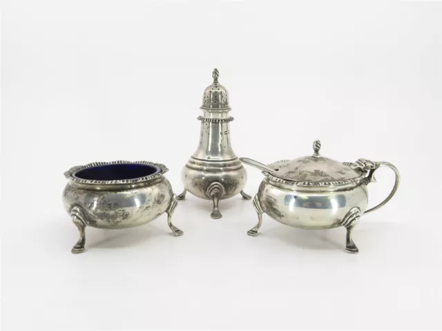 Antique Sterling Silver Condiment Set by London's Edward Barnard & Sons