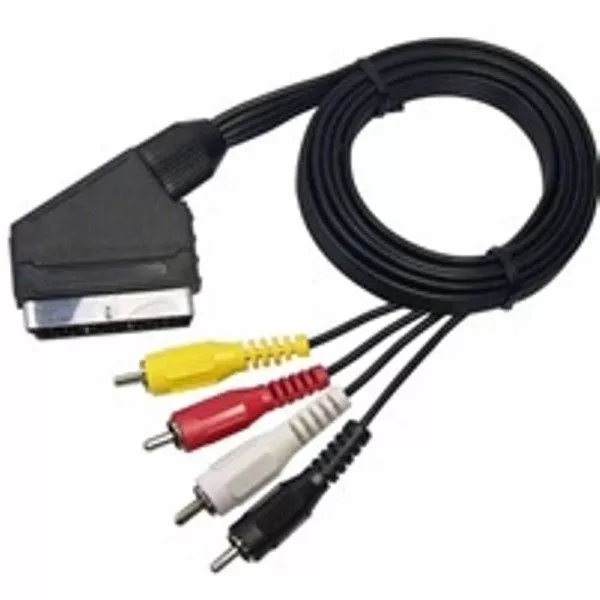 CABLE SCART EUROCONECTOR MACHO A 4 RCA MACHO DE 1,5 m. AUDIO VIDEO 2