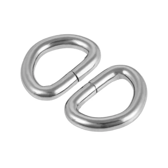 Metallo D Anello 0.63"(16mm) D-Anelli Fibbia per DIY Accessori Argentato 100pz