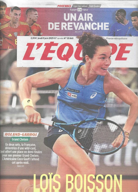 L'EQUIPE-07 JUIN 2025-Lois BOISSON/SINNER/HINGIS/CHERKI/MBAPPE/DEMBELE/ CHEBET - Livres