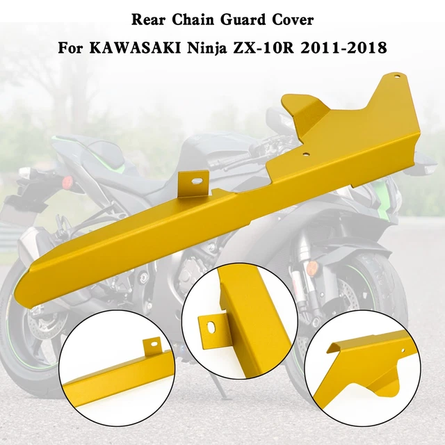 Sprocket Chain Guard Protector Cover For KAWASAKI ZX-10R 2011-2018 Gold H10