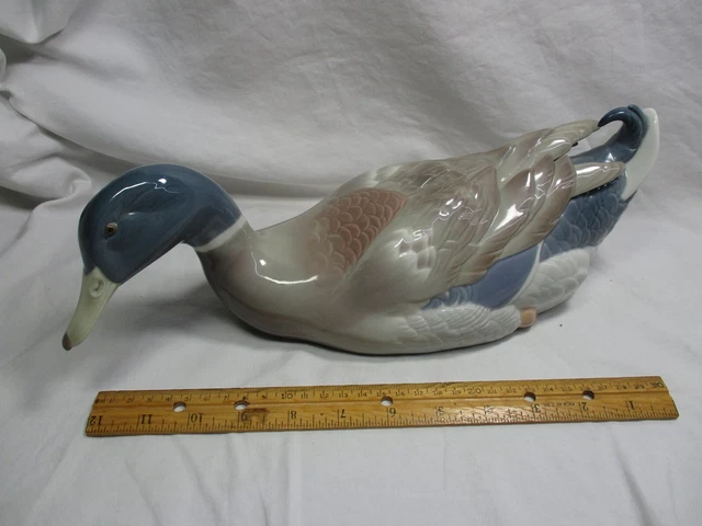 Lladro 1985 Porcelain Large Mallard Duck Figurine