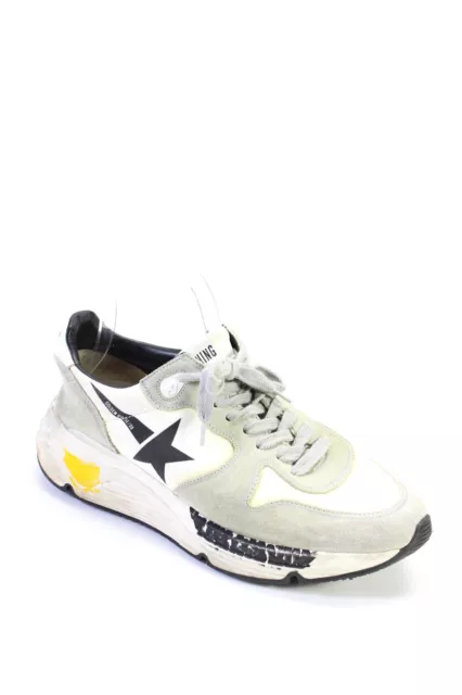 Golden Goose Deluxe Brand Womens Suede Distressed Running Sneakers White Size 8