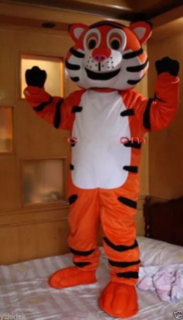 New Professional Happy Tiger Mascot Costume Unisex Adult Size Fancy Dress 2023
