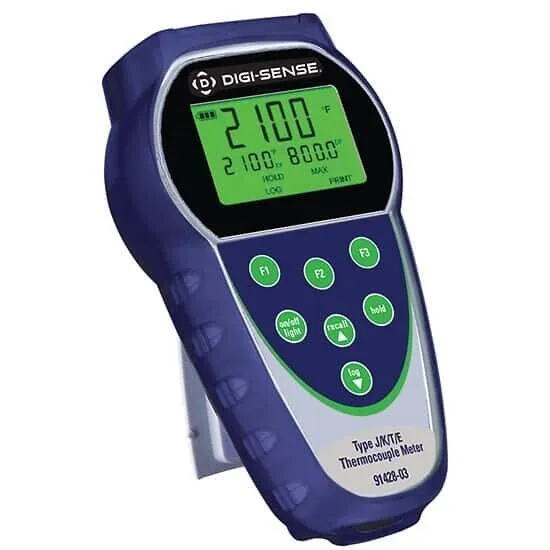 Digi-Sense Temp-100 Dual-Input Thermocouple Thermometer with NEW Batteries