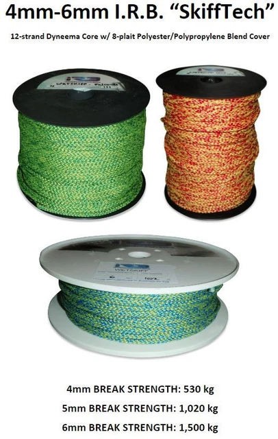 4mm-6mm SkiffTech Dyneema Core w/ 8-Plait Cover Boat Sailing Rope **PER METRE**
