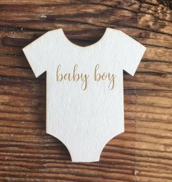 1x "BABY BOY ONSIE" Shape Chipboard Cardboard Die Cut-out Craft Toppers PS062