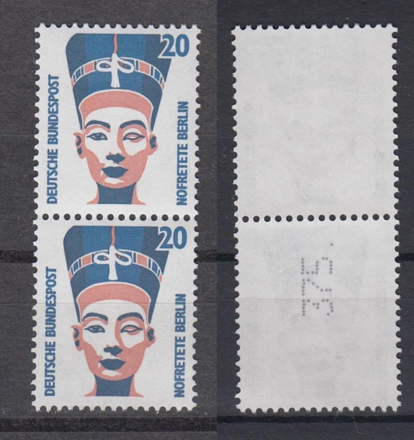 Bund 1398 A RM senkrechtes Paar mit ungerader neuer Nummer SWK 20 Pf postfrisch