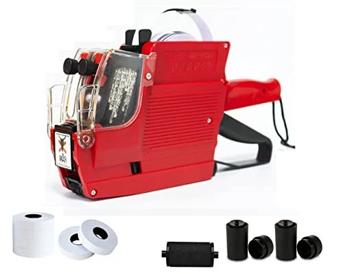 HopingMore 2-Line 20 Digits MX6600 Price Label with 3 Inkers 5 Rolls/2800 Whi...