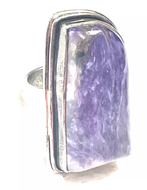 Vintage Sterlingsilber BIG EARTH ART MEXICO AMETHYST Edelstein Statement Ring 8 ALLES SEHEN!