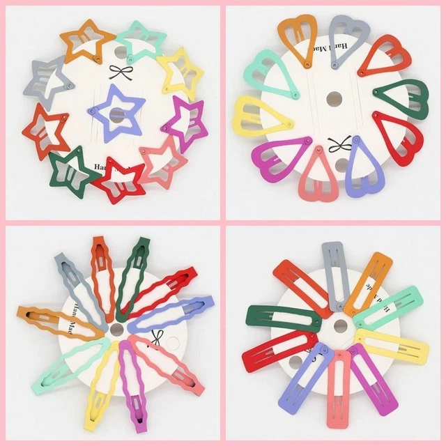 Women Star Heart Hairclip Cute Colorful Snap Hairpins Girls Hair Barrettes 20Pcs