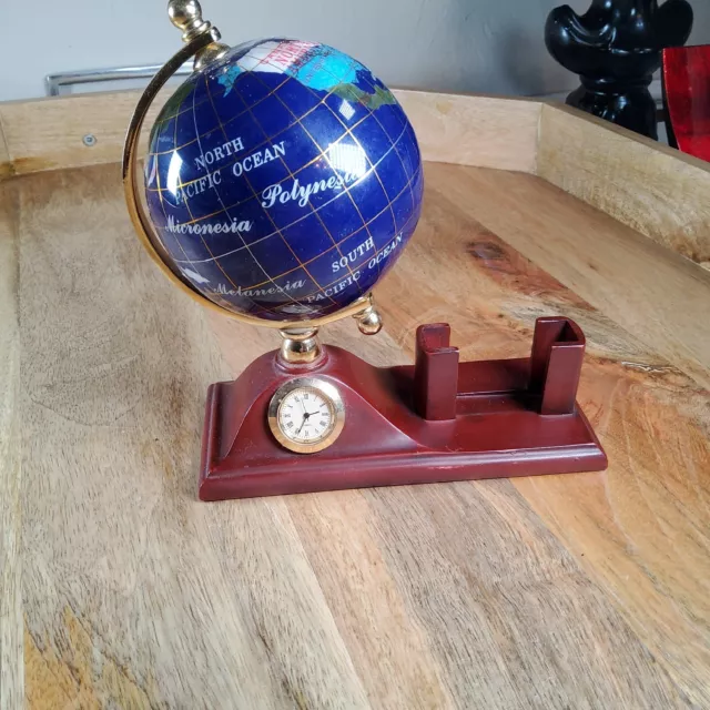 Desktop Globe Gemstone Business Card Holder