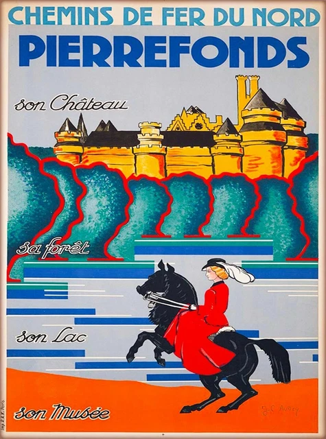 Château de Pierrefonds France French Vintage Travel Advertisement Art Print