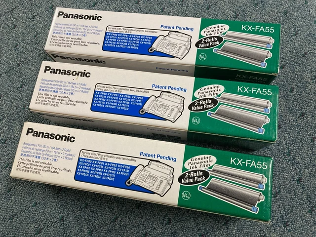 Genuine Panasonic KX-FA55 Replacement Fax Film - 5 Rolls Total, Factory Sealed