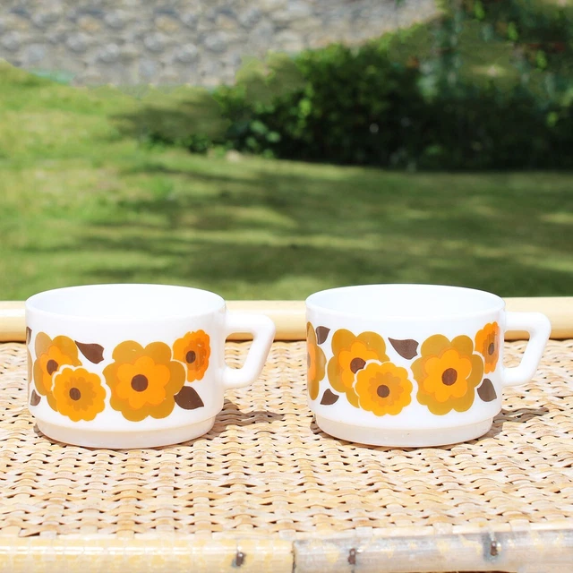 Service à Café Arcopal Vintage Style Picasso - Ensemble Tasse Et Soucoupe Multicolore - Occasion