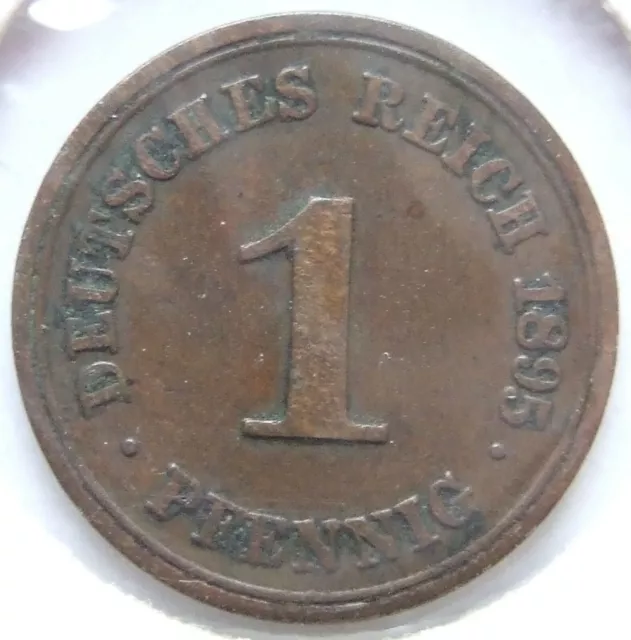 Moneta Reich Tedesco Impero Tedesco 1 Pfennig 1895 F IN Very fine