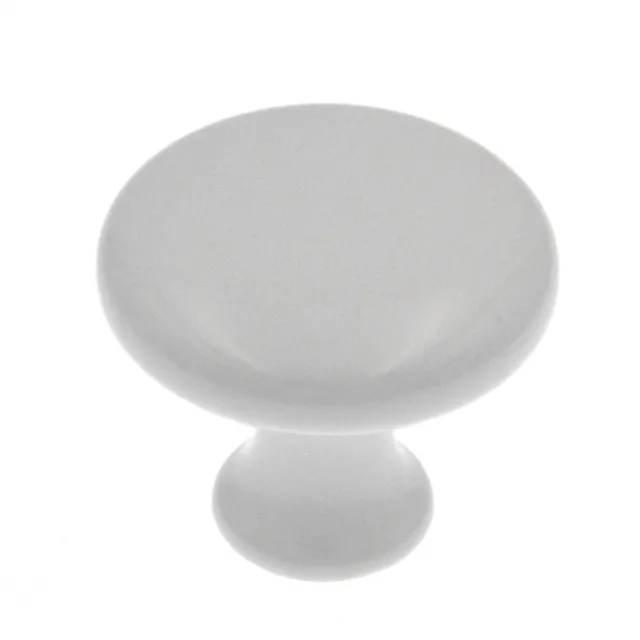 P14255-W White 1 1/8" Round Cabinet Knob Pull Belwith Hickory Eclipse