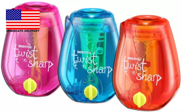 Office Twist-N-Sharp Manual Pencil Sharpener, Easy Open Tray, Perfect for Kids,