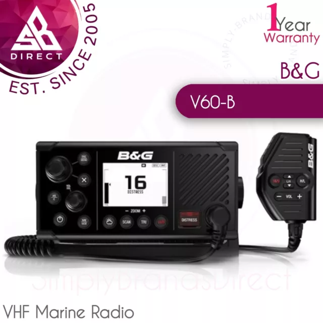 B&G V60-B VHF Marine Radio with AIS Transceiver│Built-in GPS│Class D│NMEA 2000