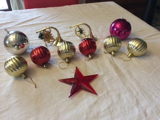 Lot De Boules De Noël Vintage - Décorations De Sapin Anciennes, Occasion