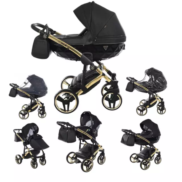 Junama poussette buggy porte-bébé + accessoires Isofix Saphire de Lux4Kids