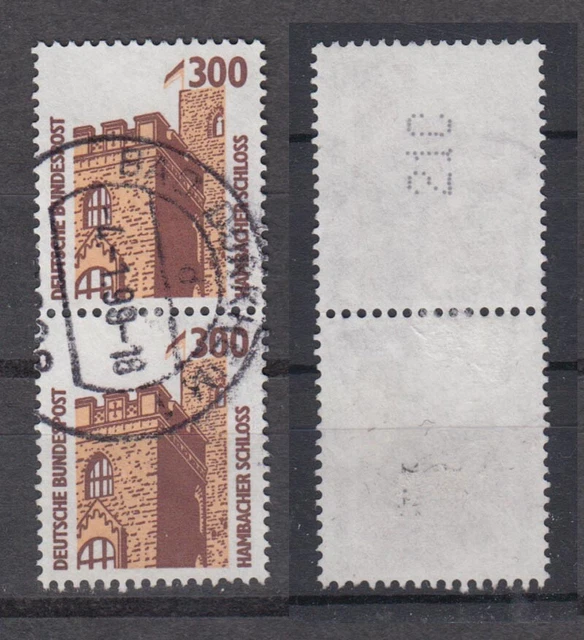 Bund 1348 A RM senkrechtes Paar mit gerader neuer Nummer SWK 300 Pf gestempelt/3