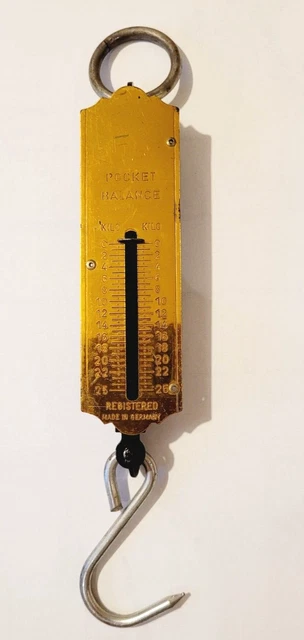 Federwaage / Zugwaage / Sackwaage / Kofferwaage / Poket Balance 0-25 KG Vintage
