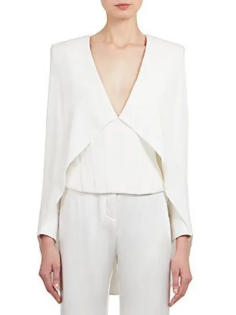 BALMAIN women's cape fit corset jacket - off white - sz 38 / US 4