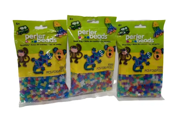 (3) Perler Fun Fusion Beads 1000 per Package- Glitter Mix