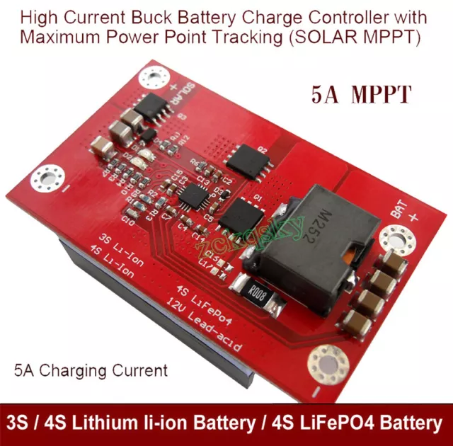 5A MPPT Solar Charge Controller 3S / 4S Lithium LiFePO4 Battery Charging Board