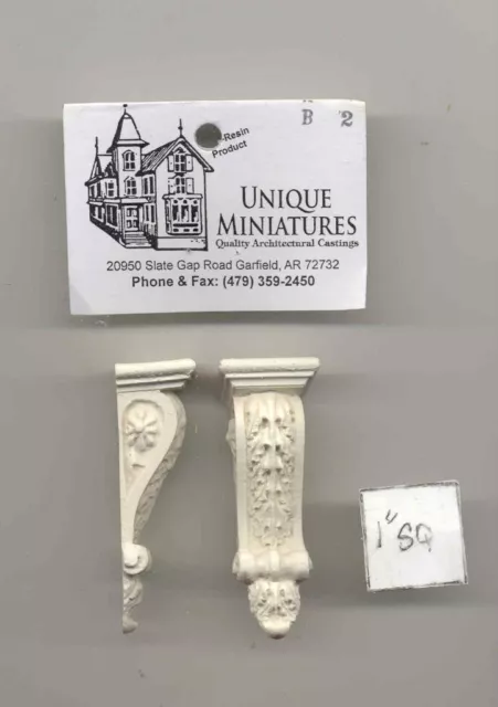 Bracket  "carved plaster" UMB2 dollhouse 1/12 scale 2pc corbel Unique Miniatures
